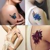 2 Pcs 3D Body Art DIY Stickers Temporary Tattoo Butterfly Flower Feather Sticker
