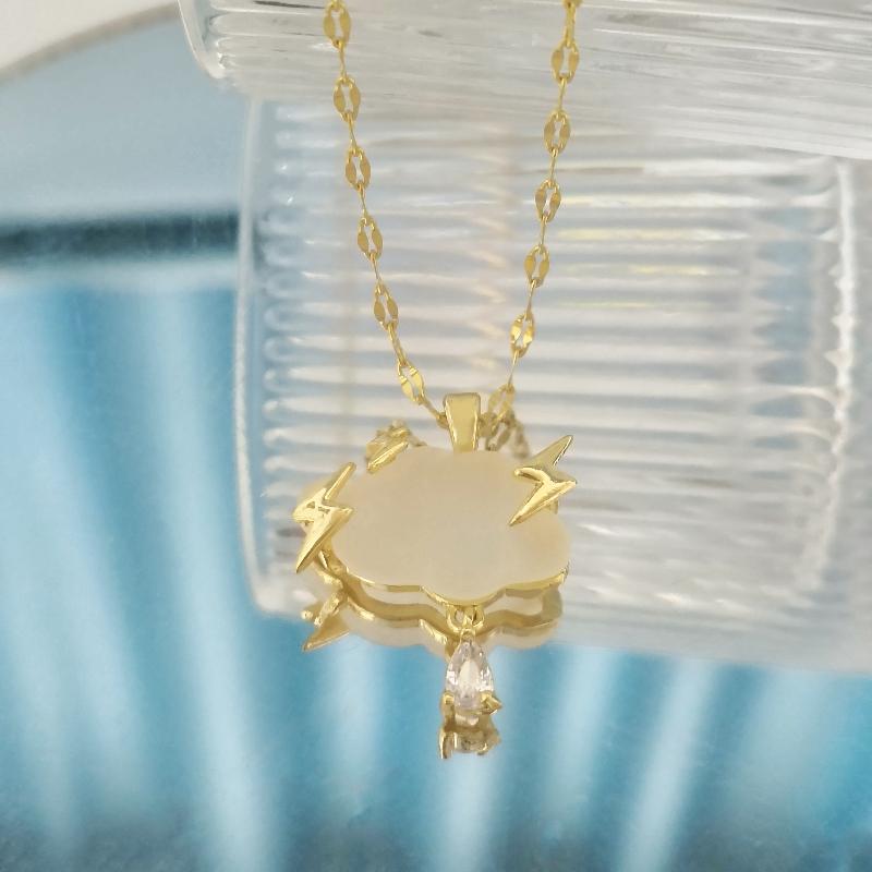 1 Stück Mode transparente matte Wolkenblitz-Halskette Damen Nischen-Design Hochwertige Schlüsselbein-Kettenhalskette Schmuck