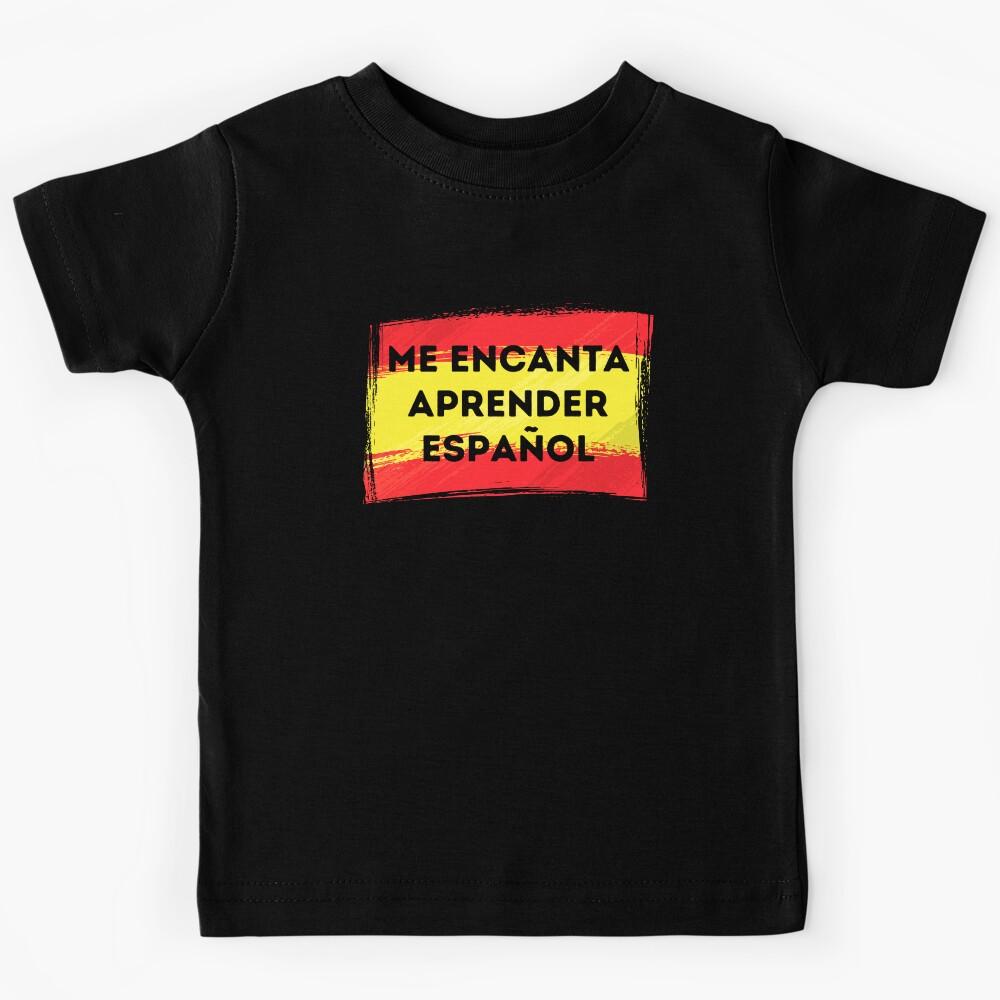 I LOVE LEARNING SPANISH Language Quote Flag Kids T-Shirt 150