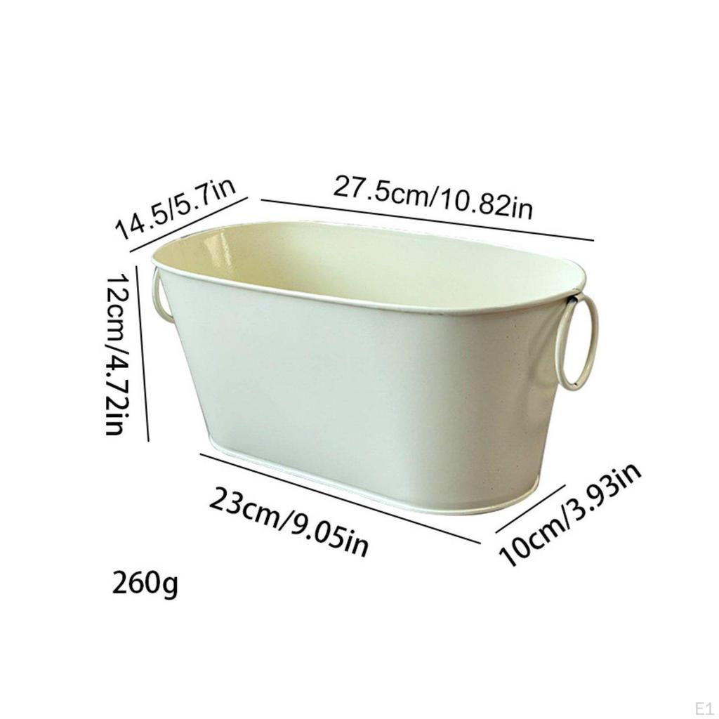 Pflanzkasten Vielseitige Metallwanne mit Griffen Oval für Balkon, Terrasse, Garten