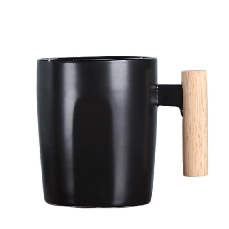 

ins Nordic wooden handle ceramic cup, ceramic gift activity coffee water cup 450ml