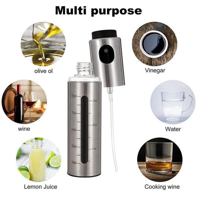 Bbq Baking Olive Oil Spray Bottle 304 Stainless Steel Oil Spray Bottle Vinegar Spray Bottles Bq Sprayer Seasoning Bottle Kitche