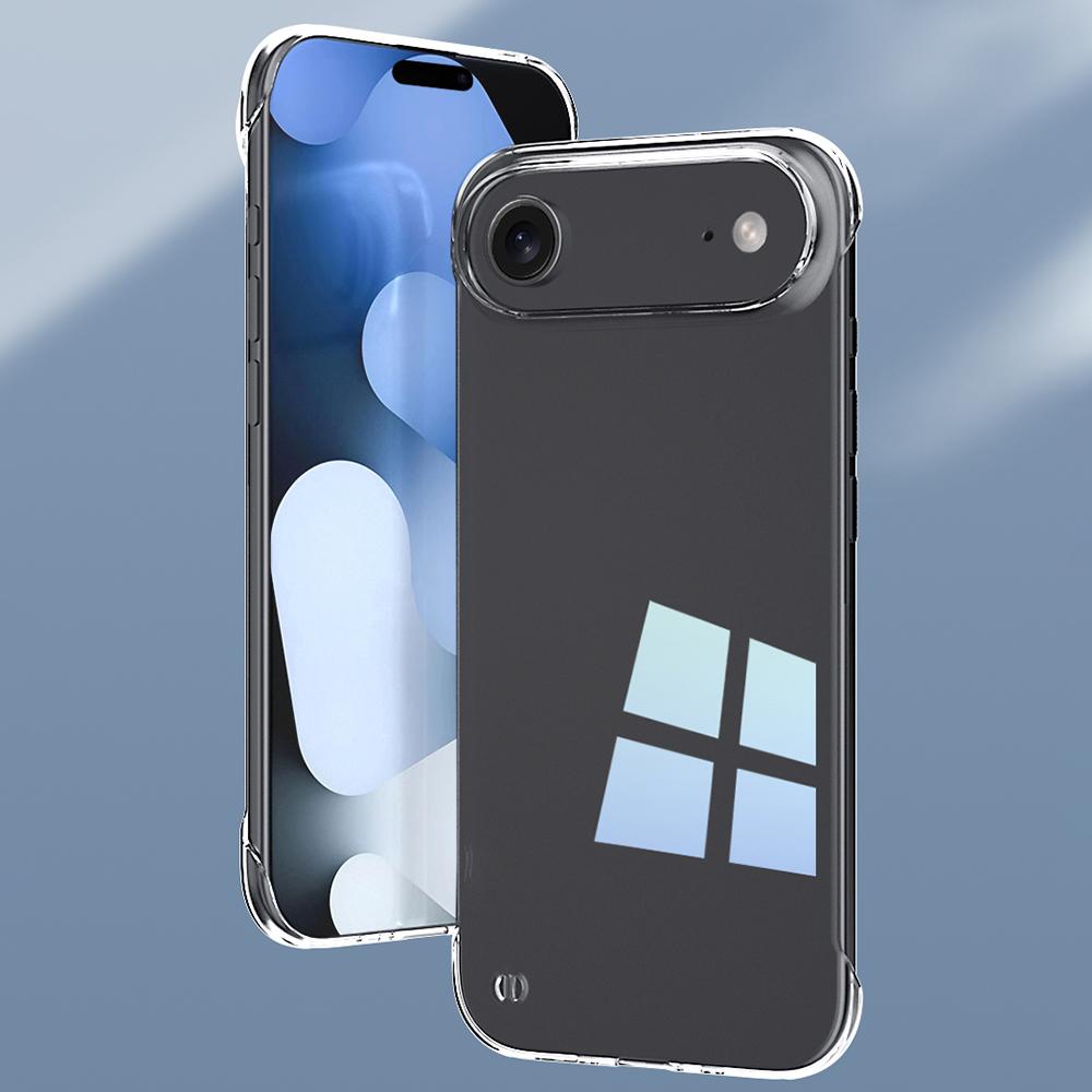 Transparent Half-Pack PC Hard Case For iPhone 17 Air 16 15 14 13 12 Pro Max Plus Mini 16E Clear Back Cover Bezel-Less Ultra Thin