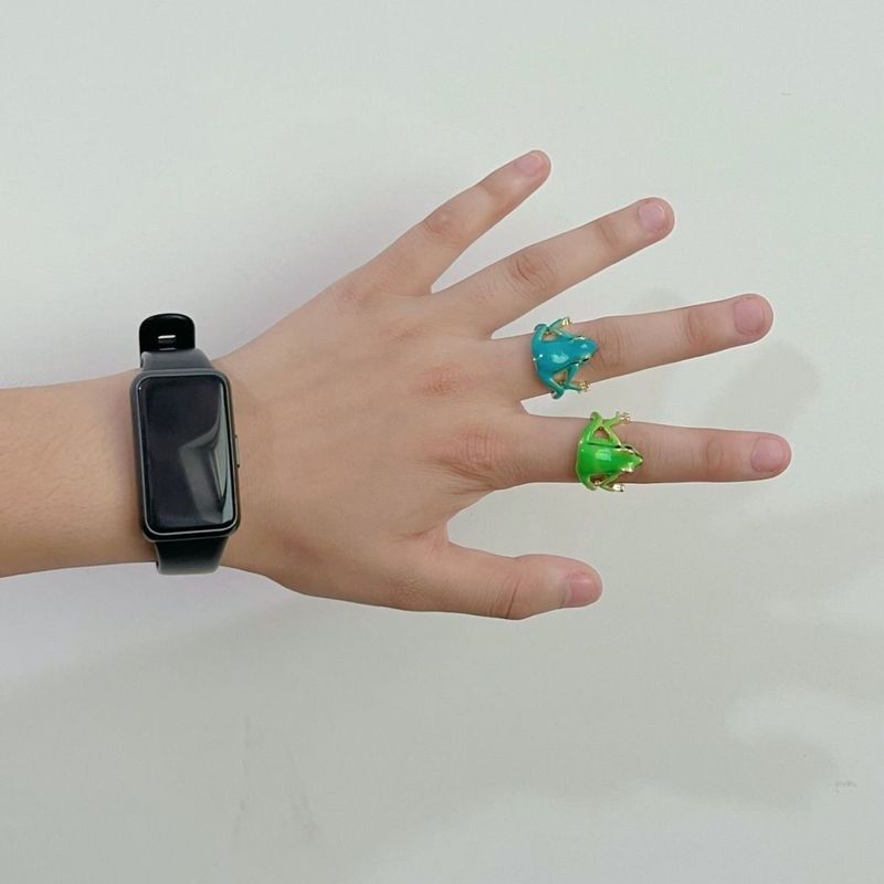 Cross-Border Unique Green Quirky Frog Ring Niche Design Cute European and American Style Fashion Ring Adjustable Opening