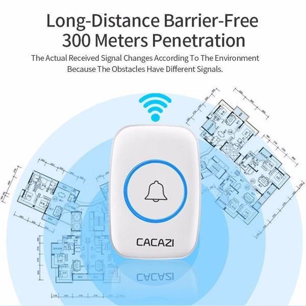 Waterproof Intelligent Wireless Doorbell 300M Remote Smart Door Bell Chime
