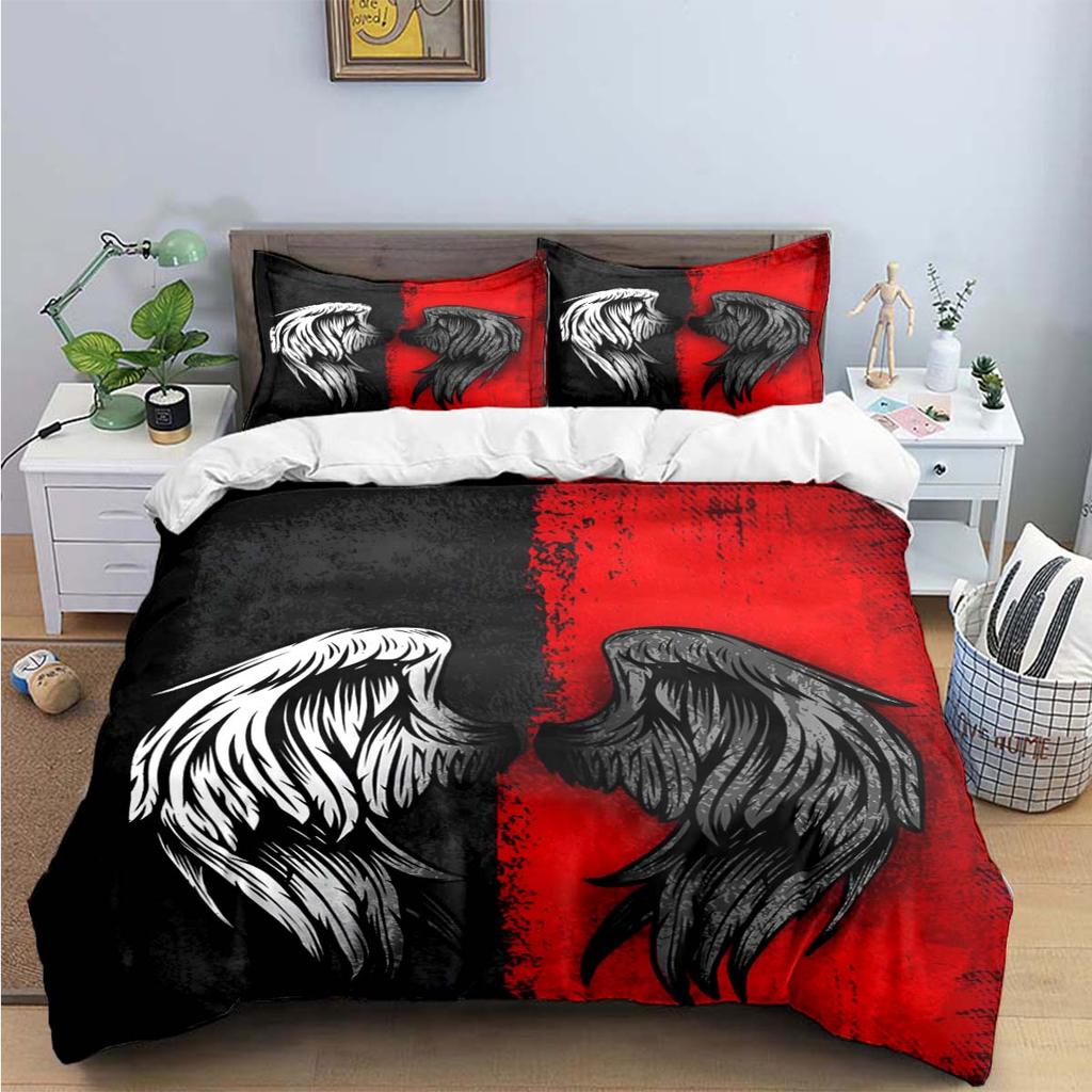 Comforter Exquisite Angel Wings Printed Bedding Sets Exquisite Set Bed Comforter Set Bedding Set Luxury Birthday Gift