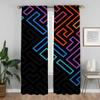 Home Interior Curtains Living Room Curtain Colorful Pattern Blinds Tulle Bedroom Partition Shades Set Of 2 Made Polyester Decor