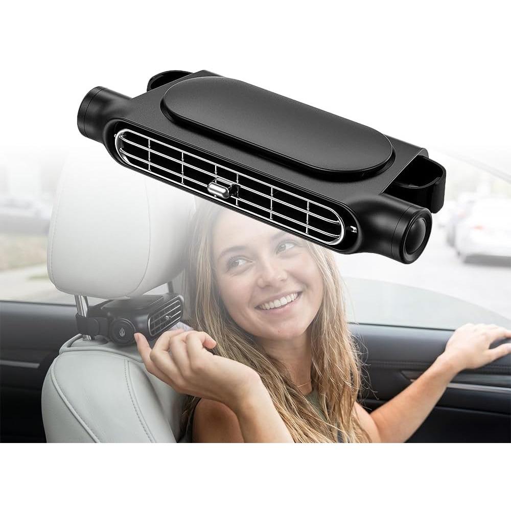2026 upgraded car seat fan, USB-powered car fan, three-speed wind, quiet headrest neck fan