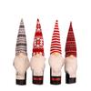 Bottle Charming Wine Cap Knitted Wine Bottle Cover With Faceless Santa Claus Grey And White Wine Design Cap