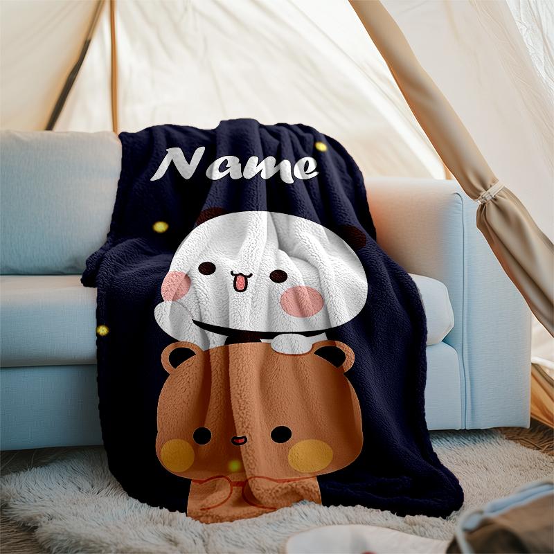 Coperta Personalizzata con Nome - Design Stampa Bubu Dudu, Coperta per Divano, Letto, Viaggio, Campeggio - Morbida e Calda, Ottimo Regalo
