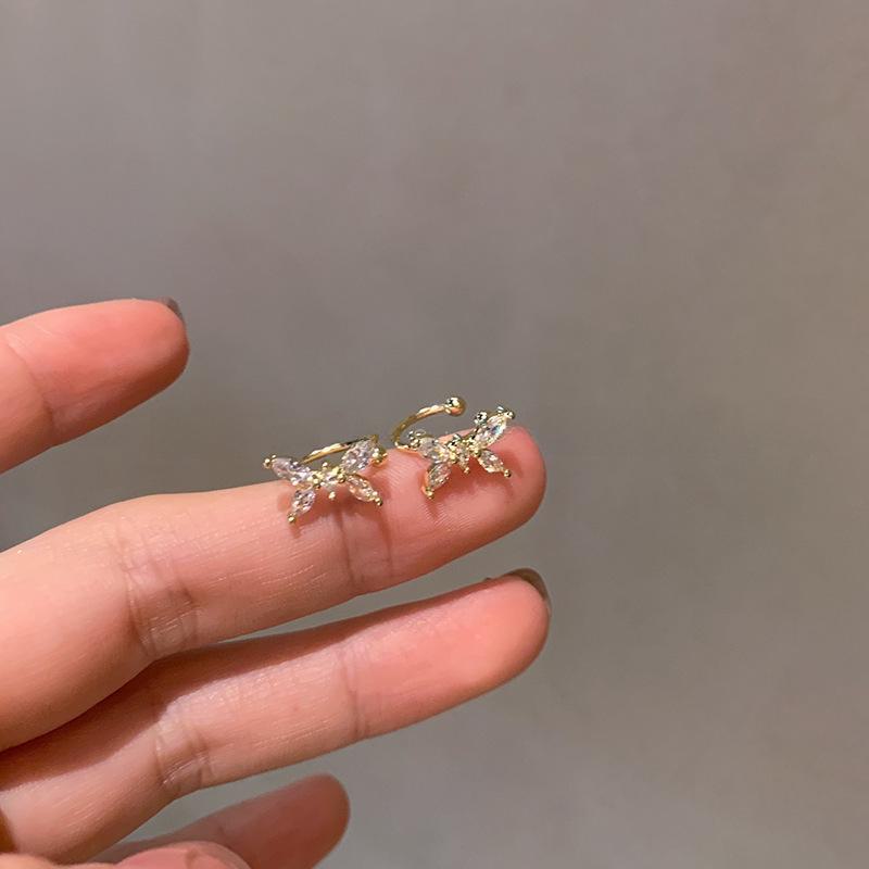 Zirkon Schmetterling Blumenfee Ohrmanschette - Elegante nicht durchstochene Ohrringe für Frauen