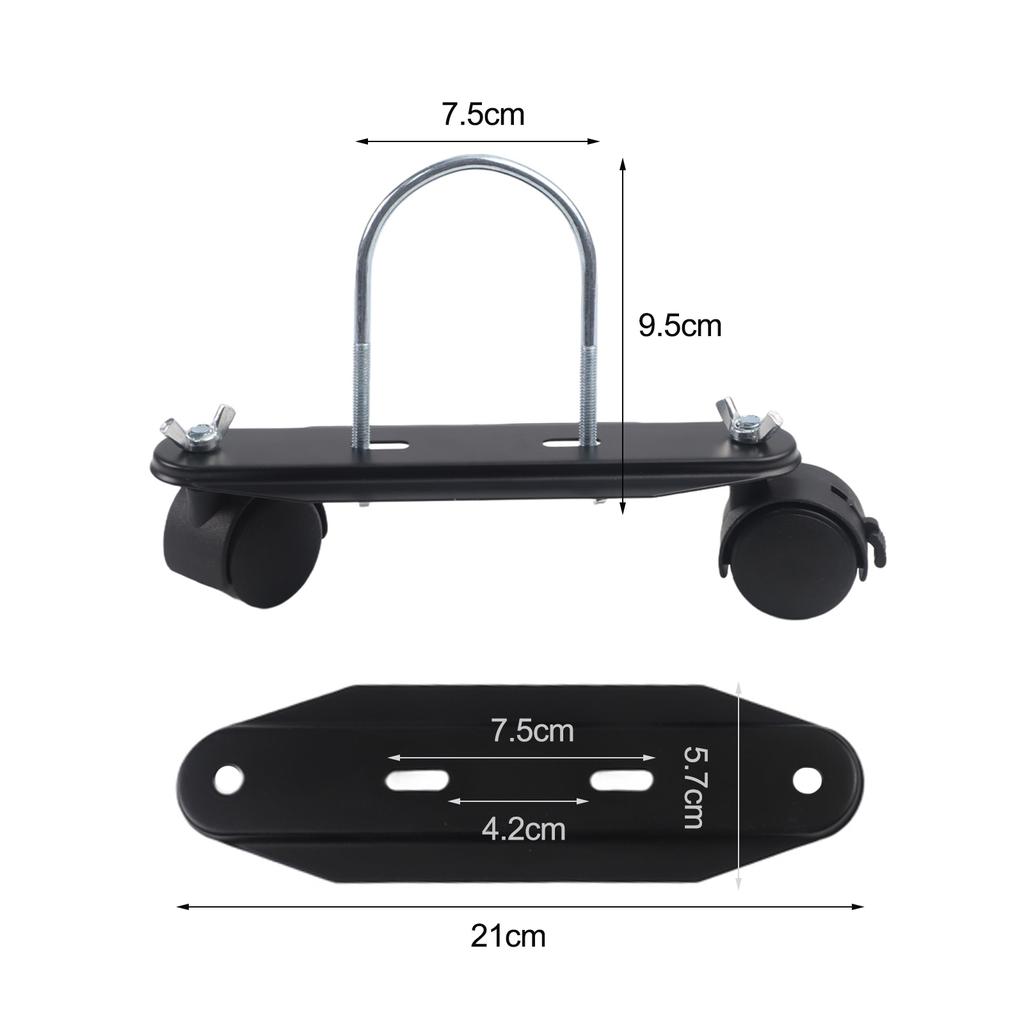Electric Heater Mobile Pulley Bracket Stand 2x Pack with 360 Degree Rotating Casters Carbon Steel Frame for Reliable Mobility