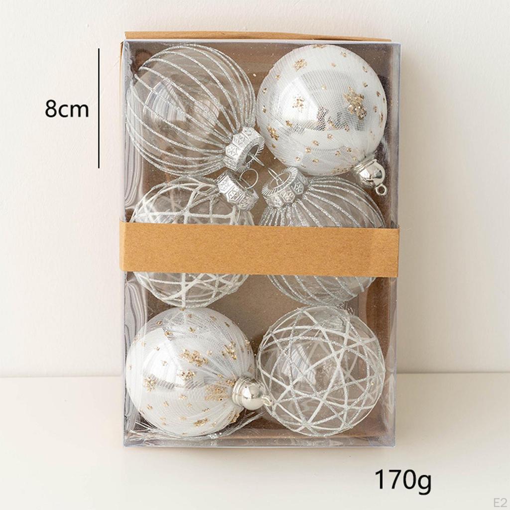 6 Pieces Christmas Ball Ornaments Set Baubles Pendants for Garland Housewarming
