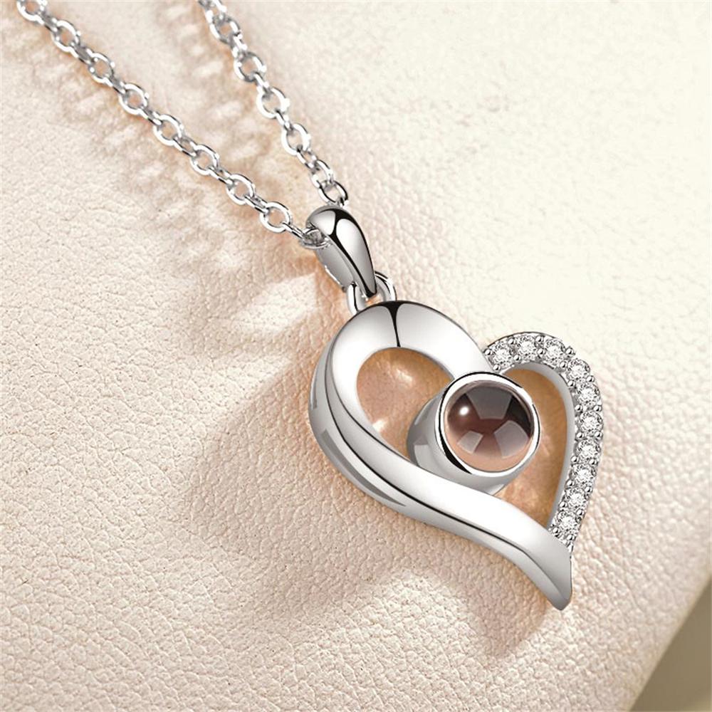 SUMENG New 100 Languages I Love You Projection Pendant Necklace Romantic Memory Wedding Jewelry Gifts 2024