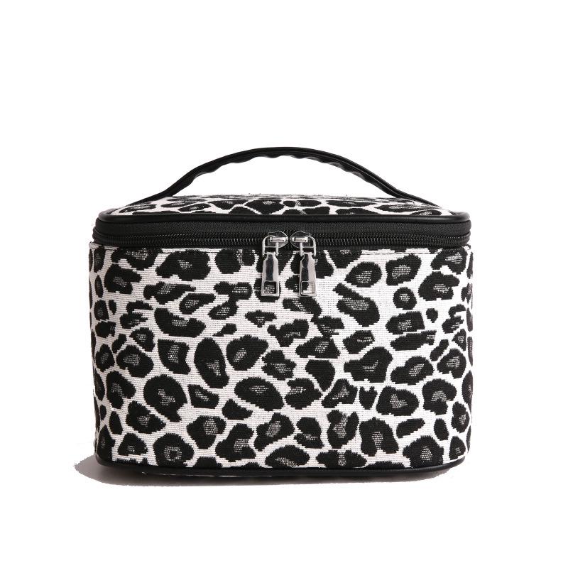 Chic Leopard Print Makeup Bag for Women, Large Capacity, Professional Storage, Aesthetic Travel Handbag