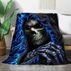 1pc Flannel Creative Skull Print Blanket Comfortable And Soft Throw For Gift all Seasons Blankets Nap Sofa Blanket For Halloween
