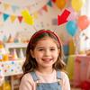 Kids Headband Non-Slip Base Stable Fit Spring Design Mark Flower Hand Decor Hair Hoop