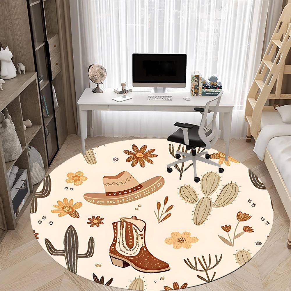 1pc Cowboy Boots Chair Carpet for Office, Non-slip, Soft and Durable Office Rug, Perfect for Office Yy251226050