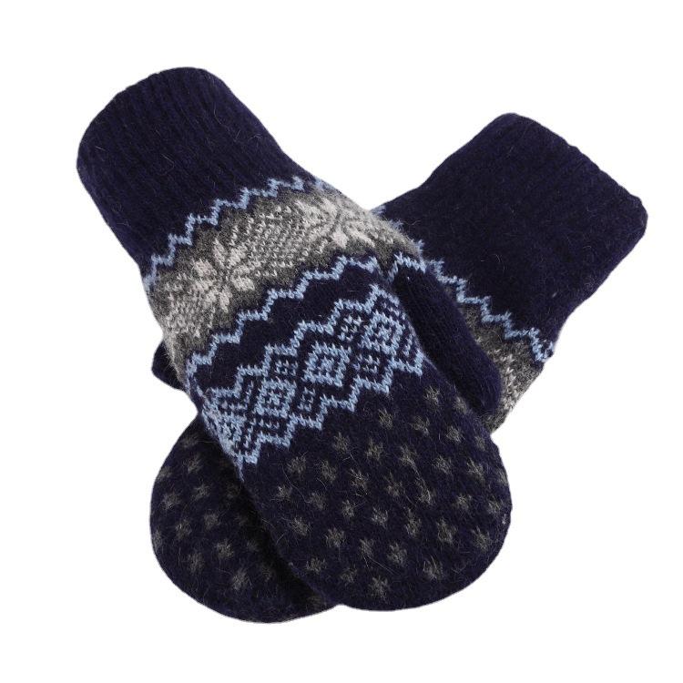 WTEMPO Luvas de lã estilo coreano grossas de pelúcia dupla camada quente à prova de frio luvas de ciclismo casal/estudante luvas de dedo inteiro de malha