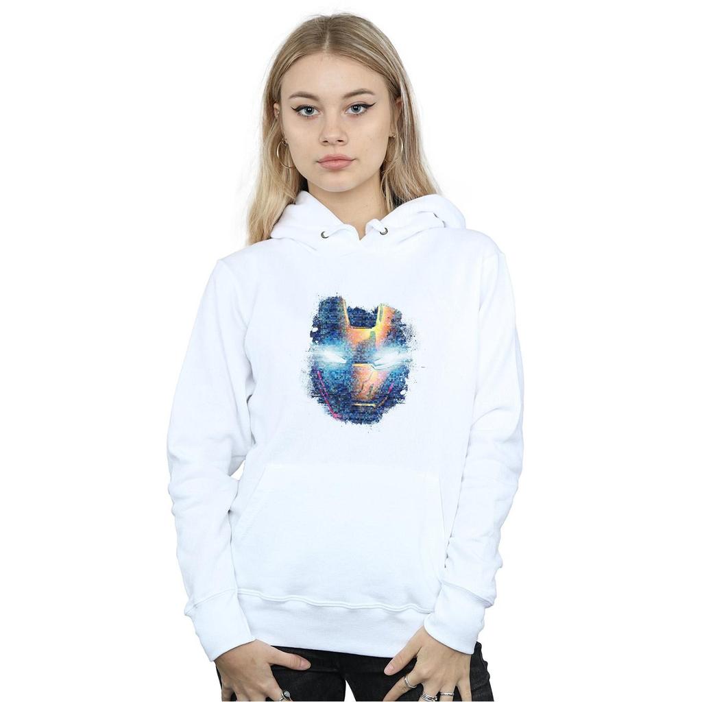 Marvel Womens/Ladies Avengers Iron Man Distressed Head Hoodie