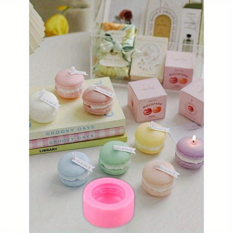 1pc French Style Macaron Cake Shaped Candle Mold, Pink, Delicate Details, Ideal for Handmade Candle Making, Perfect for Birthdays