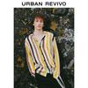 UR Men's Retro Casual Color-block Textured Short-Sleeved Open-Front Shirt
