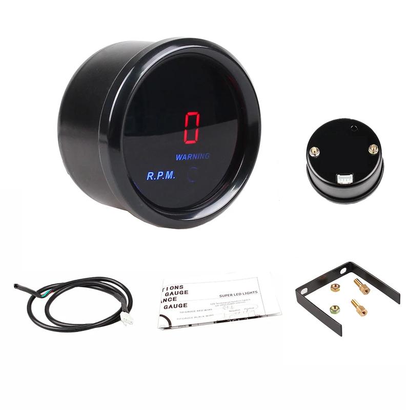 52mm Car Digital Auto Gauge Turbo Boost Bar Oil Pressure Water Temp Tachometer
