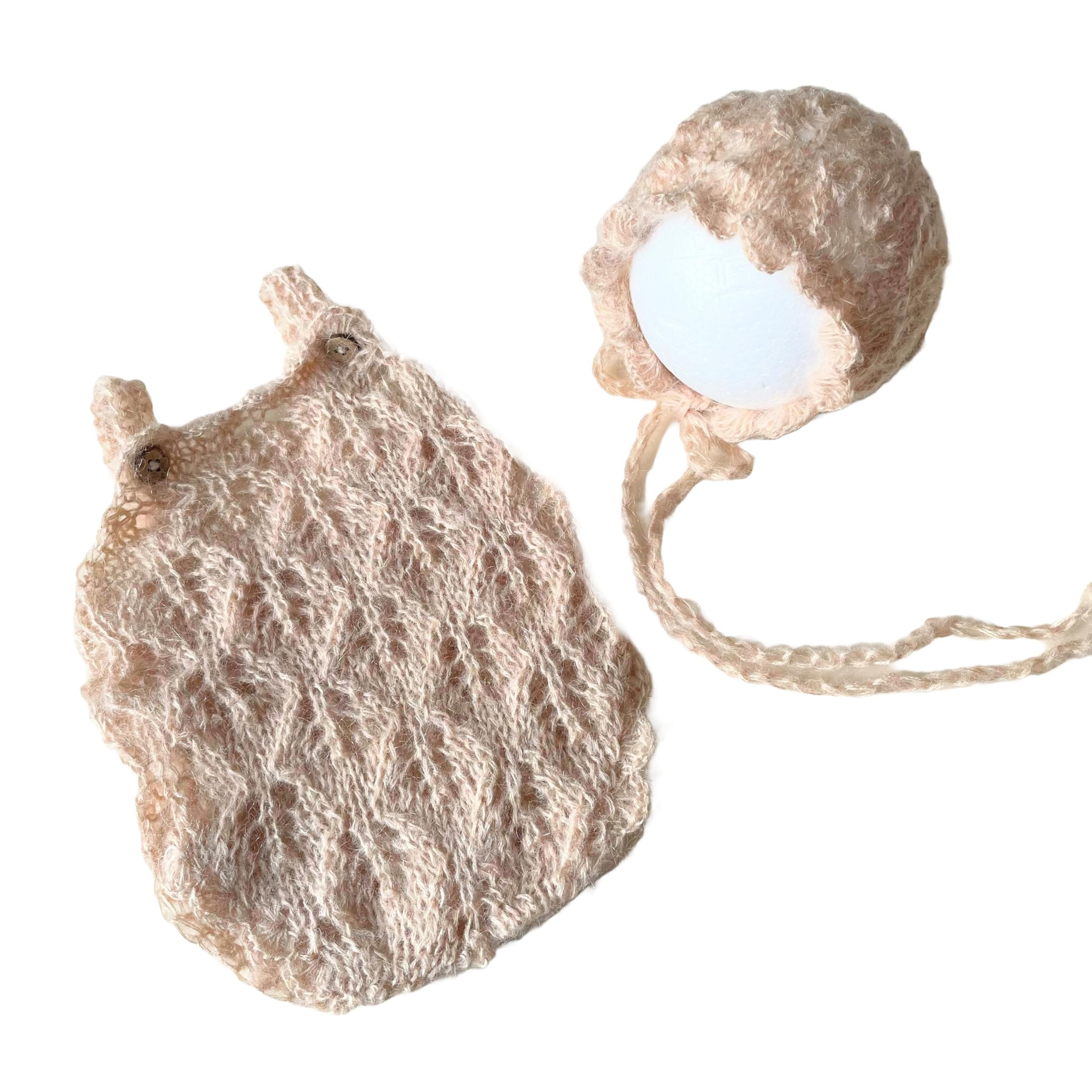 

Newborn Photo Flower Bonnet Openwork Romper for Available in 4 Colors for 0 Months [NANA s shop] Outfit & Set, 0-6 Months, (Brown, (2.5-3.5kg))