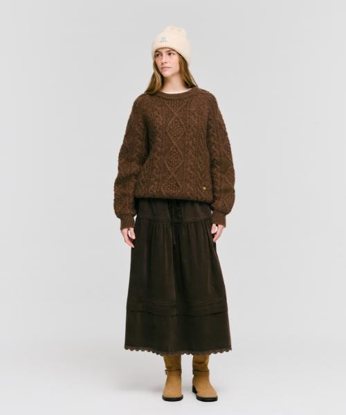 DEPOUND Fisherman Cable Pullover [Brown]