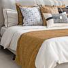 France Fashion Plaid Pillow Covers High Grade Luxury Modern Farmhouse Square Cushion Case for Decor Bench Sofa Couch