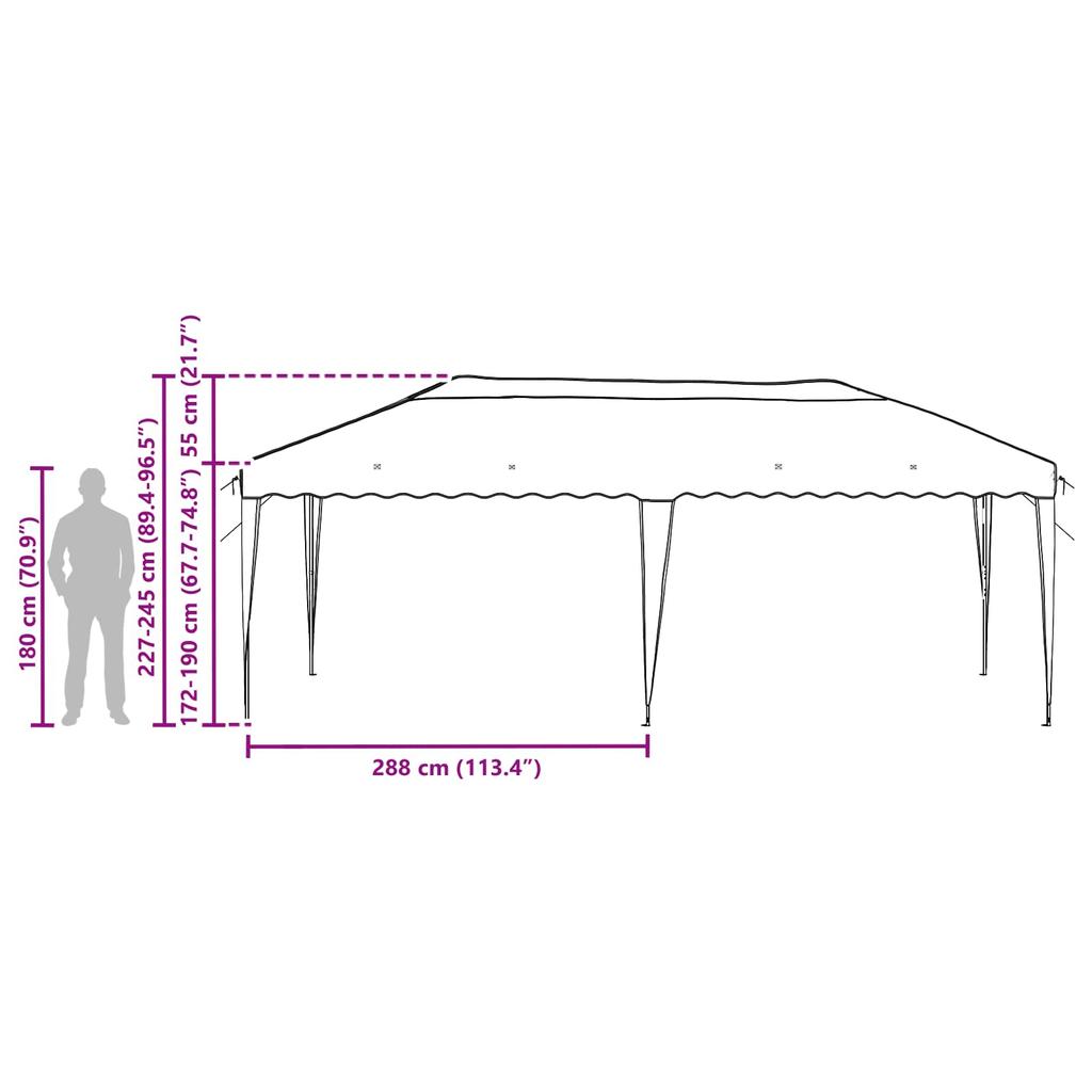 Pop up Party Tent 575 x 290 x 245 cm Cream