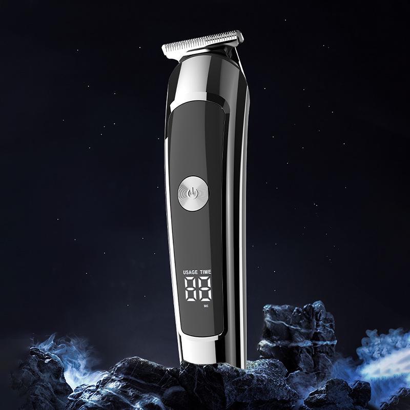 High-Power Silent Electric Hair Clipper: Multifunctional, Water-Washable, Digital Display, Ideal for Home & Salon.