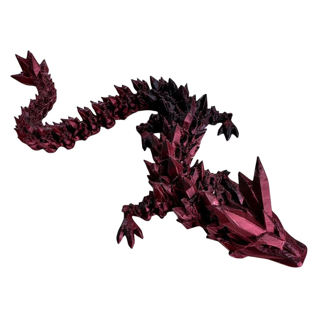 23.6 Inch Flexible 3D Printed Dragon With Eyes, Articulated 3D Printed Animals, 3D Printed Toys For Anxiety And ADHD Relief
