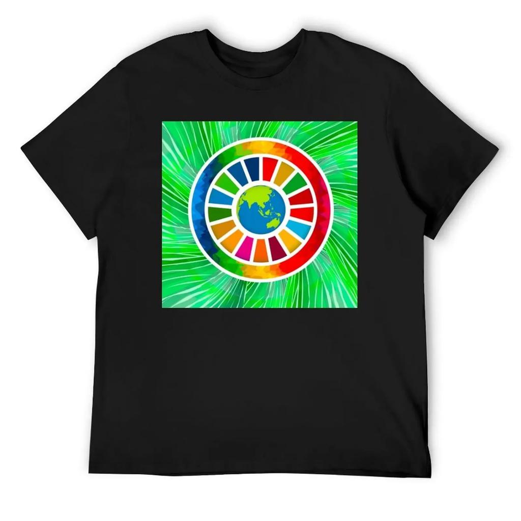 Global Goals SDGs 2030 Colorful T-Shirt vintage anime shirt summer shirt custom t-shirts plus sizes mens graphic t-shirts pack