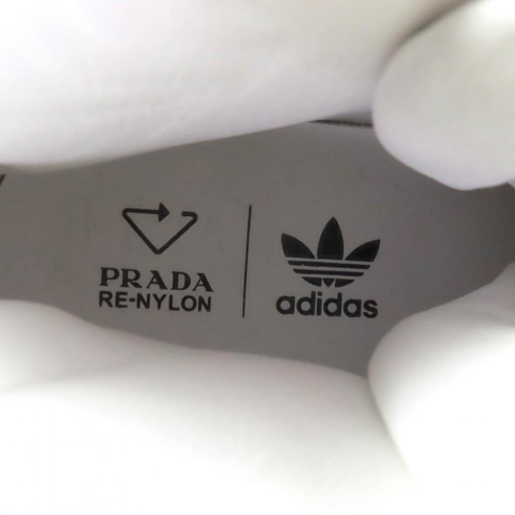 Excellent PRADA High cut sneakers Re-Nylon Triangle Plate leather 24 2TG193 Used