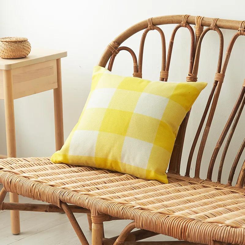 Yarn Dyed Striped Cotton and Linen Pillowcase Multi Color Plaid Pillowcase Household Pillowcase Cushion