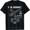 F-18 Hornet Kampfflugzeug Spezifikationen Militärflugzeug F18 T-Shirt Übergroßes Unisex T-Shirt Baumwolle Fitness T-Shirts Oberteile Herrenbekleidung