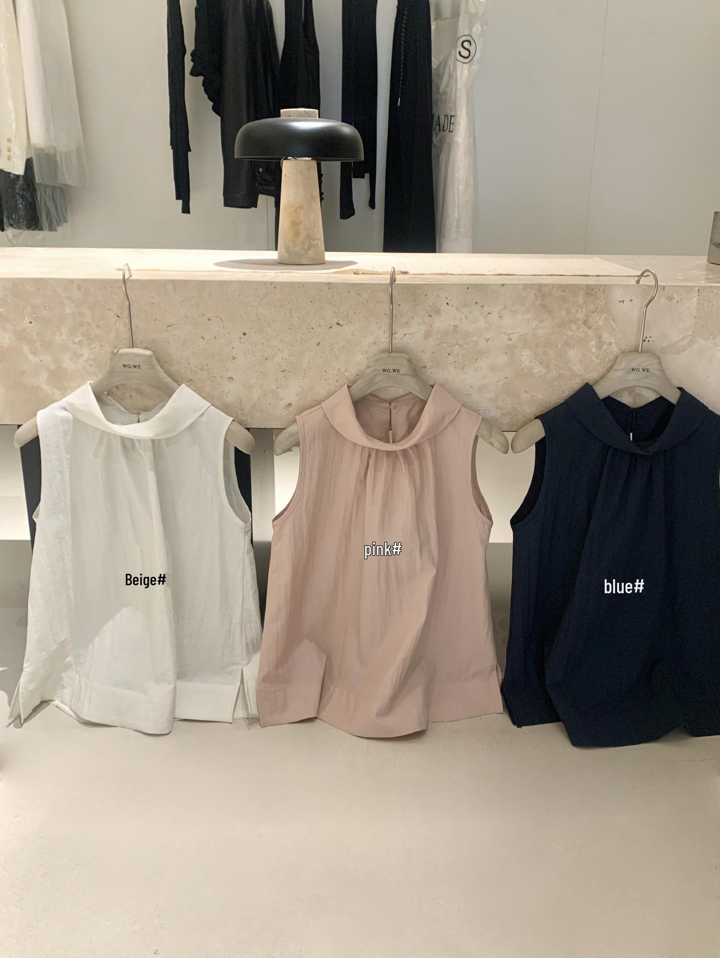 Women s Spring/Summer Sleeveless Stand-up Collar Vest Top Small