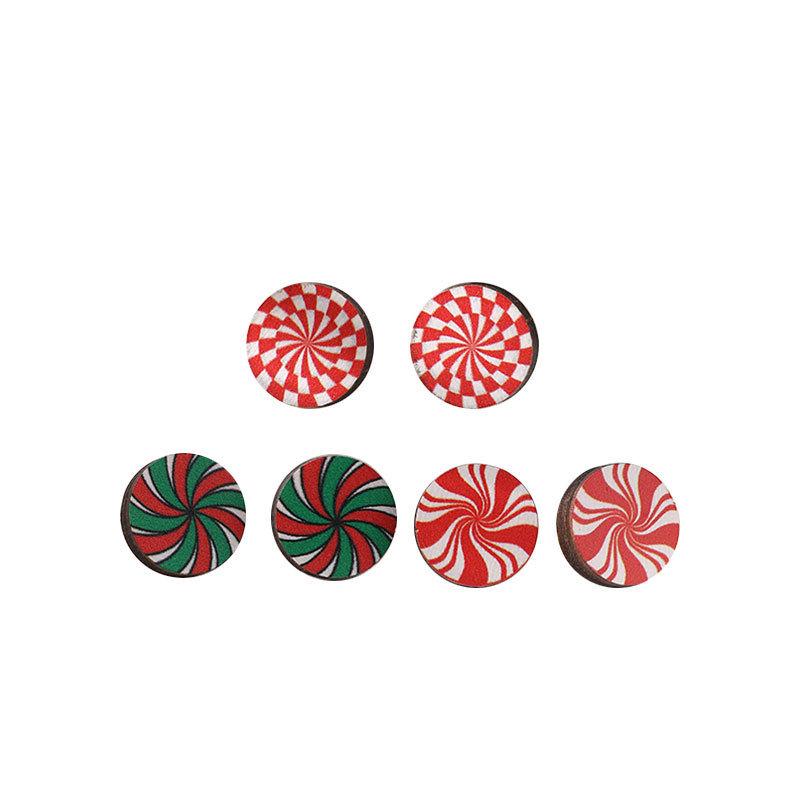 Cute Cartoon Christmas Earrings Set - 6 Pieces, Women's High-End Festive Jewelry