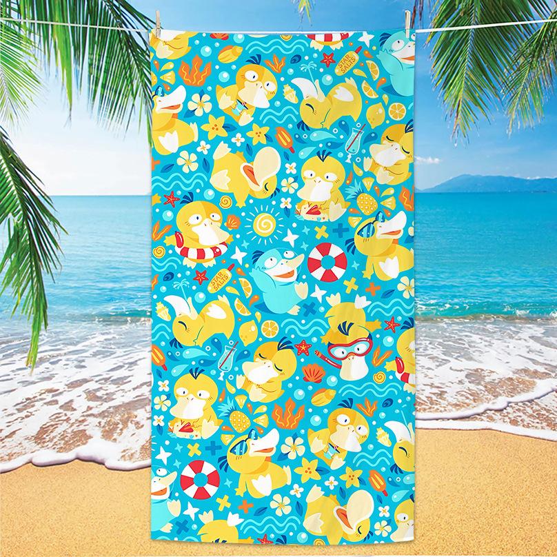 Microfiber Cartoon Printed Beach Towel Quick Absorbent Bath Towel For Adults Kids Swimming Seaside