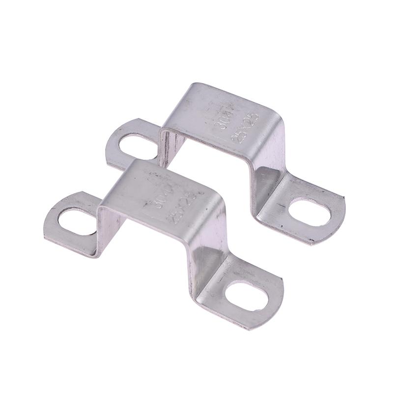 2Pcs 304 Stainless Steel Thickened Square Rectangular U-Shaped Horseback Pipe Saddle Clamp Buckle Throat Hoop 5 Kinds Of Models