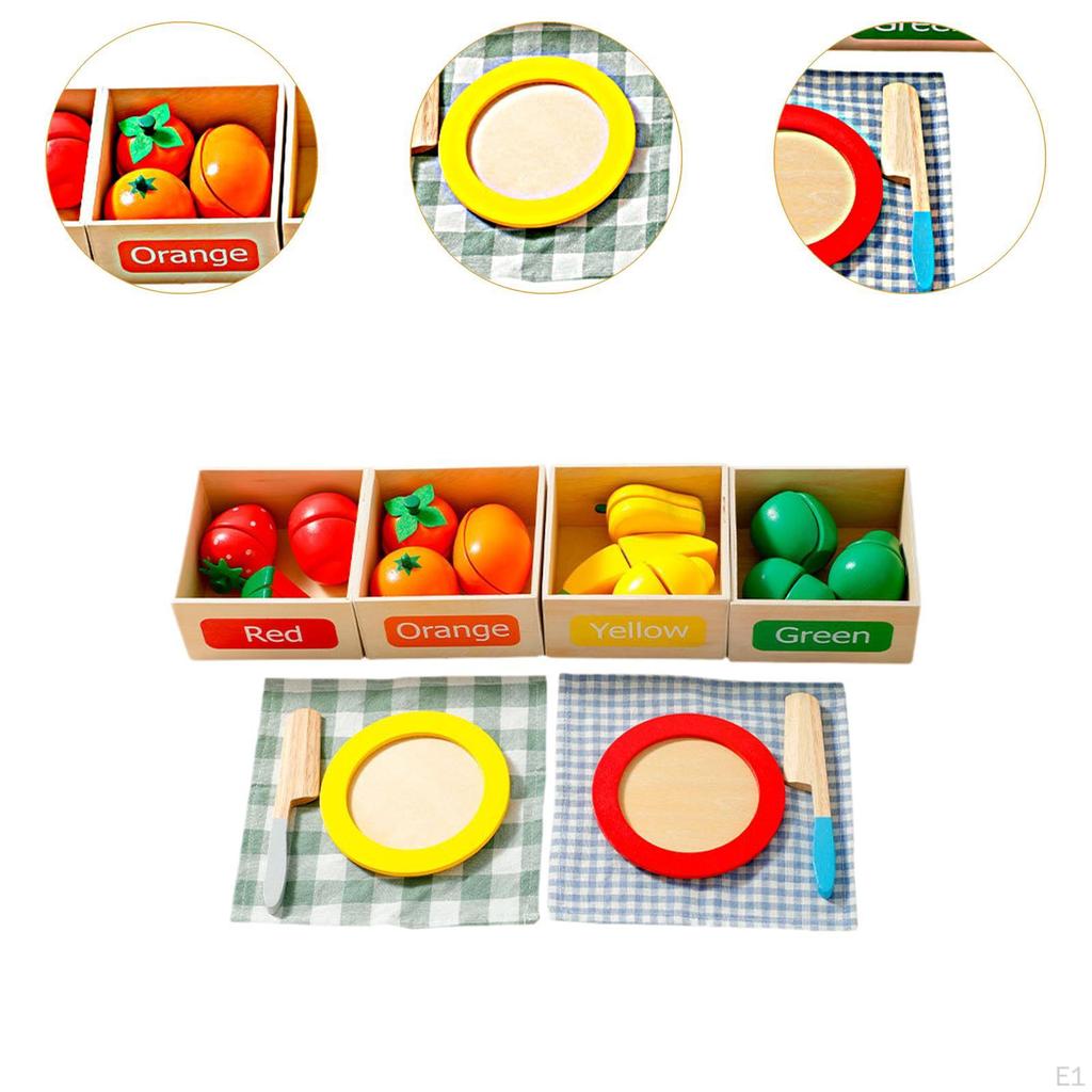 Kitchen Pretend Toy Wooden Set Educational Play Foods for