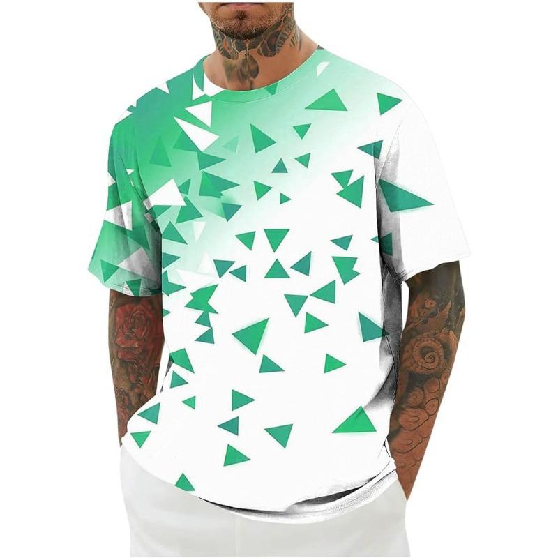 

Mens Crewneck T-Shirt Short Sleeve Solid/Printed Crew Neck T-Shirt Muscle Fitted Lightweight Stylish Pullover Tees Top 6XL