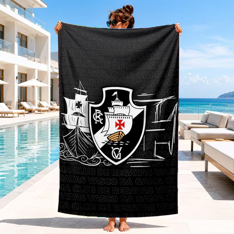Football Club Emblem Beach Towel, Microfiber Beach Towel, Perfect For Pool, Beach, Travel, Home Decor Beach Party Fan gifts
