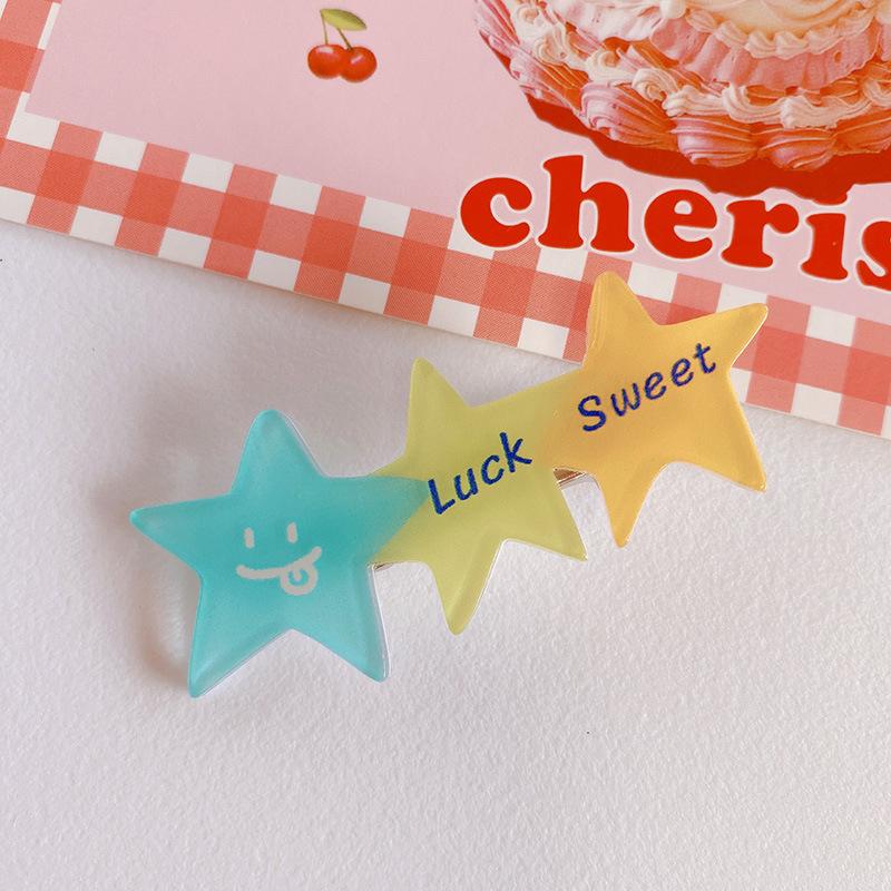 Süße süße Hunde-Haarnadel, Cartoon-Entenschnabel-Clip, Herz, Stern, Acryl, Pony, Haarspange, gebrochene Haarspange, All-Match-Haar-Accessoires