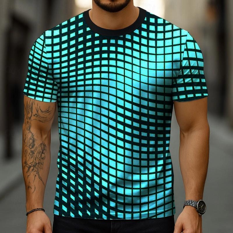 3D printed T-shirt summer casual T-shirt round neck top XS