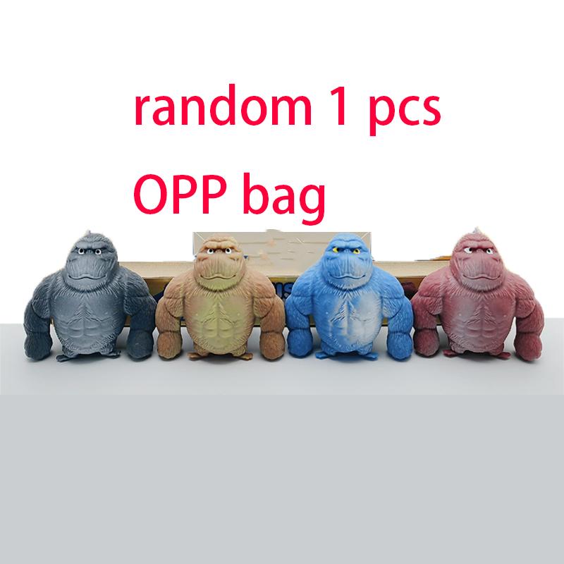 Cute Gorilla Figurines Humorous Expression Monkey Statues Stretchable Squeeze Stress Toy Office Ornament Home Decoration