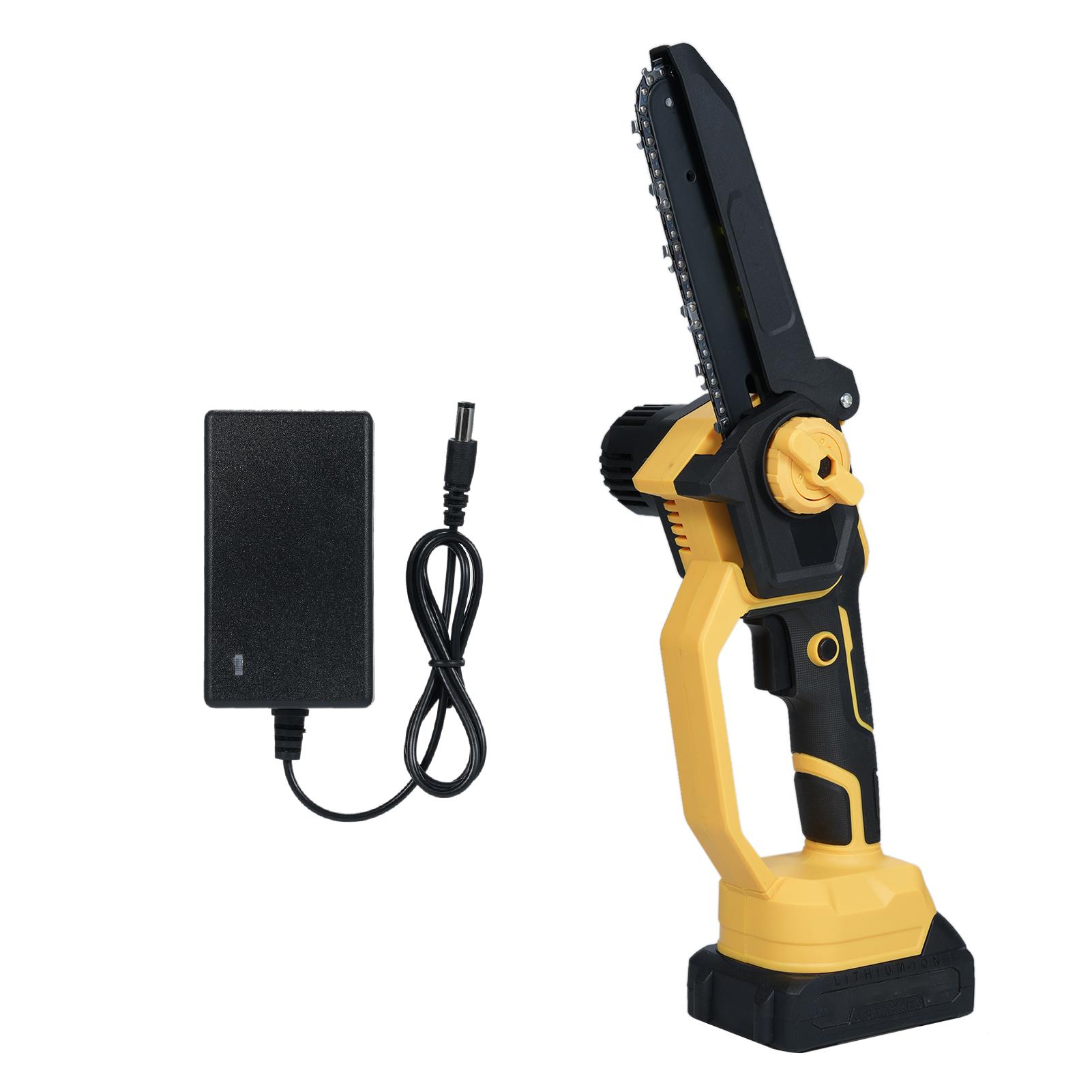 

Беспроводная мини-цепная пила 6 дюймов ручная портативная электрическая цепная пила с аккумулятором 2,0 Ач 20 В бытовая US Plug & 1 Battery жёлтый