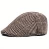 Vintage Plaid Flat Cap Unisex Lightweight Beret Newsboy Hats Classic British Style Duckbill Cap for Women & Men