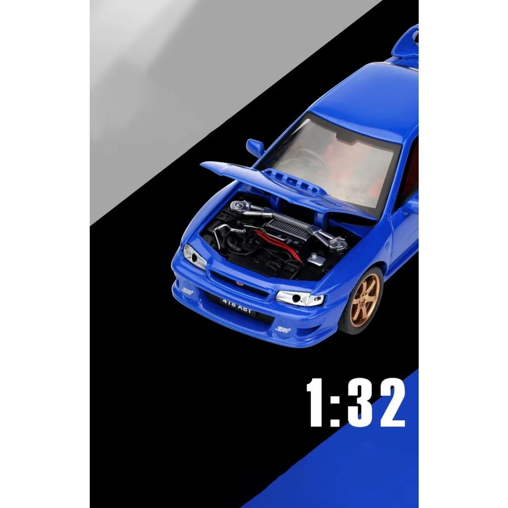 1/32 Subaru Impreza WRX STI Alloy Sports Car Model Diecasts Metal Racing Vehicles Car Model Simulation Sound Light Kids Toy Gift